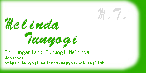 melinda tunyogi business card